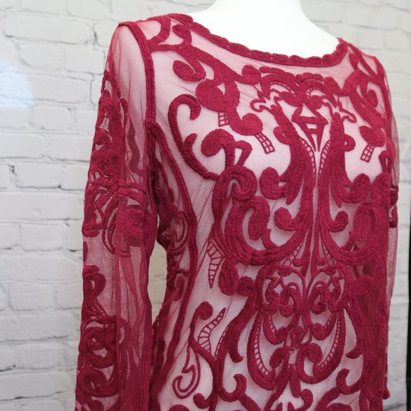 2/$30 Red Embroidered Express Top - Picture 3 of 7